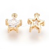 Brass Cubic Zirconia Charms X-KK-R015-108G-2
