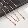 Brass Figaro Chains Necklaces for Women NJEW-D302-29RG-1