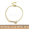 Brass Micro Pave Clear Cubic Zirconia Link Bracelets BJEW-U020-18G-5