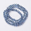 Electroplate Transparent Glass Beads Strands EGLA-A034-T8mm-S09-2