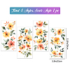 4Pcs 4 Styles Flower and Angel PVC Waterproof Decorative Stickers DIY-WH0657-049-2