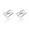 Brass Micro Pave Cubic Zirconia Teardrop Hoop Earrings EJEW-T048-35P-1