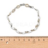 Brass Micro Pave Clear Cubic Zirconia Link Chain Bracelets for Women LS-BJEW-B145-02-3