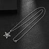 Brass Micro Pave Clear Cubic Zirconia Pendant Necklaces NJEW-M211-02A-P-4