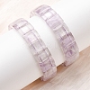 Rectangle Natural Amethyst Beads Stretch Bracelets for Women Men BJEW-Z149-01D-1