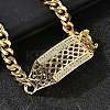 Brass Micro Pave Clear Cubic Zirconia Link Bracelets BJEW-F498-02B-G-4