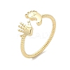 Footprint & Palm Brass Open Cuff Ring for Women RJEW-A040-03G-1