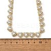 Brass Clear Cubic Zirconia Heart Link Chain Necklaces for Women NJEW-H057-02G-5