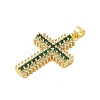 Rack Plating Brass Micro Pave Cubic Zirconia Pendants KK-S380-39E-G-2
