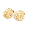 304 Stainless Steel Hammered Textured Flat Round Stud Earrings EJEW-K268-50G-4