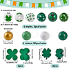 200Pcs 11 Styles Saint Patrick's Day Themed Printed Natural Wooden Beads Sets WOOD-SP0001-28-2