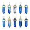 10Pcs Natural Banded Agate Pointed Pendants sgG-SZ0001-27-1