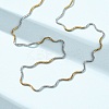1.5MM Two Tone 304 Stainless Steel Wave Snake Chain Necklaces for Women NJEW-G194-01GP-3