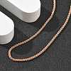 Brass Sterling Silver Chains Necklaces for Women NJEW-D302-25RG-3