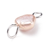 Natural Freshwater Pearl Connector Charms PALLOY-JF01404-01-5