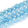 Anti-Tarnish Electroplate Glass Beads Strands GLAA-N064-6mm-09-1
