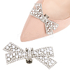2Pcs Bowknot Alloy Rhinestone Shoe Decorations FIND-CP0002-26A-1