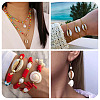 24Pcs 4 Styles Electroplate Cowrie Shell Link Connectors Charms and Pendants SHEL-TA0001-25-8