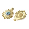 Teardrop 304 Stainless Steel Natural Paua Shell/White Shell Pendants Ion Plating(IP) STAS-U037-09G-02-2