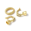 Brass Micro Pave Clear Cubic Zirconia Fold Over Clasps KK-M320-11G-2