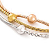 Stainless Steel Multi-strand Ball Bracelets BJEW-L687-01M-2