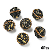 6Pcs Alloy Acrylic Beads OACR-YW0003-64B-1