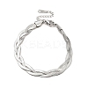Non-Tarnish 304 Stainless Steel Interlocking Herringbone Chain Bracelet for Men Women LS-BJEW-H554-01P-1