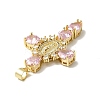 Rack Plating Brass Micro Pave Cubic Zirconia Pendants ZIRC-I059-15G-07-3