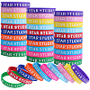 40Pcs 10 Colors Word Star Student Silicone Cord Bracelets Set Wristband BJEW-GF0001-13-1
