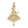 Brass Micro Pave Cubic Zirconia Pendants KK-Z123-18G-1