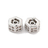 Brass Micro Pave CLear Cubic Zirconia Beads KK-Z044-07P-1