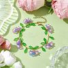 Flower Glass & Acrylic Charm Bracelets BJEW-JB10443-02-2