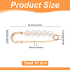 10Pcs Zinc Alloy Adjustable Jean Paper Clip FIND-LP0001-61-2