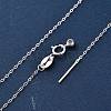 925 Sterling Silver Cable Chain Adjustable Slider Necklaces for Women NJEW-U030-01S-01-4