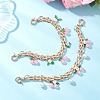 2Pcs Glass Flower & Fruit Bag Decorative Chains AJEW-BA00172-01-2