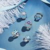 20Pcs 2 Colors Adjustable 304 Stainless Steel Finger Rings Components STAS-UN0031-51-3