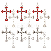 12Pcs 2 Style Tibetan Style Alloy Rhinestone Pendants RB-FH0001-04-1