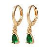 Brass Micro Pave Cubic Zirconia Teardrop Hoop Earrings EJEW-K309-18G-02-4