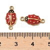 304 Stainless Steel Enamel Ladybug Connector Charms STAS-U056-01G-01-3