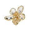 Alloy & Rhinestone/Synthetic Quartz Cuff Rings FS-WGD97BC-01-4