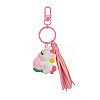 Cartoon PVC Plastic Big Pendants Keychains with Faux Suede Tassel KEYC-JKC00569-02-1