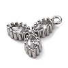304 Stainless Steel Cubic Zirconia Pendants STAS-R141-03P-04-2