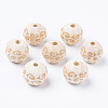 Unfinished Natural Wood European Beads LS-WOOD-S057-011B-1