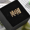 304 Stainless Steel Open Cuff Ring for Women LS-RJEW-M049-01G-05-2