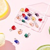 16Pcs 8 Colors Faceted Transparent Glass Charms GLAA-FP0001-14-1