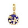 Brass Micro Pave Clear Cubic Zirconia European Dangle Charms KK-N271-46G-02-1