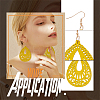 4 Pairs 4Colors Wood Dangle Earrings for Women EJEW-AN0003-93-3