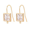 Brass Micro Pave Clear Cubic Zirconia Earring Hooks KK-N267-36G-1