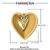 304 Stainless Steel Rhinestone Pendants STAS-OY010-38G-2