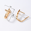 Elegant Brass Clear Cubic Zirconia Cross Hoop Earrings AK0383-5